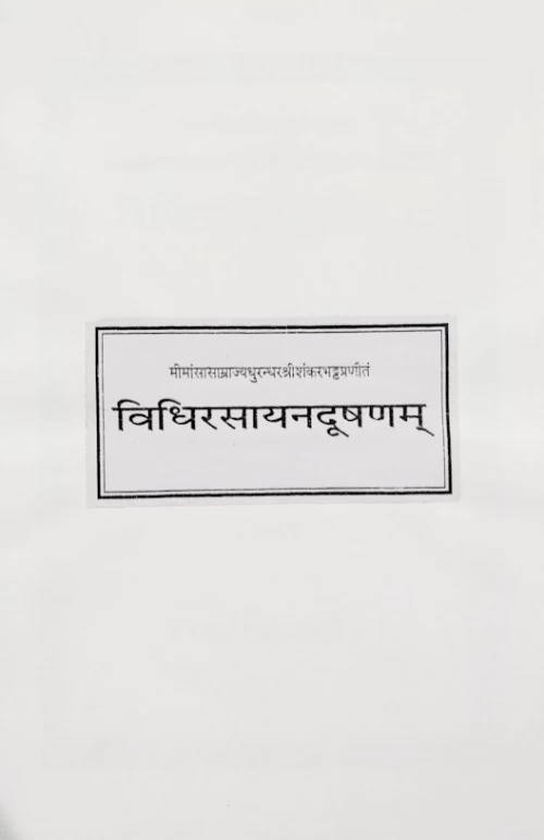 Vidhirasayandushanam